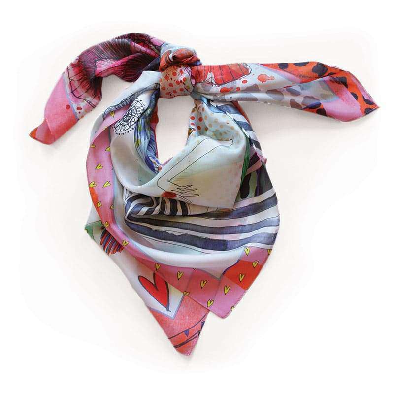 Foulard En Soie · Coquelicot Bohème Trésor Ethnique