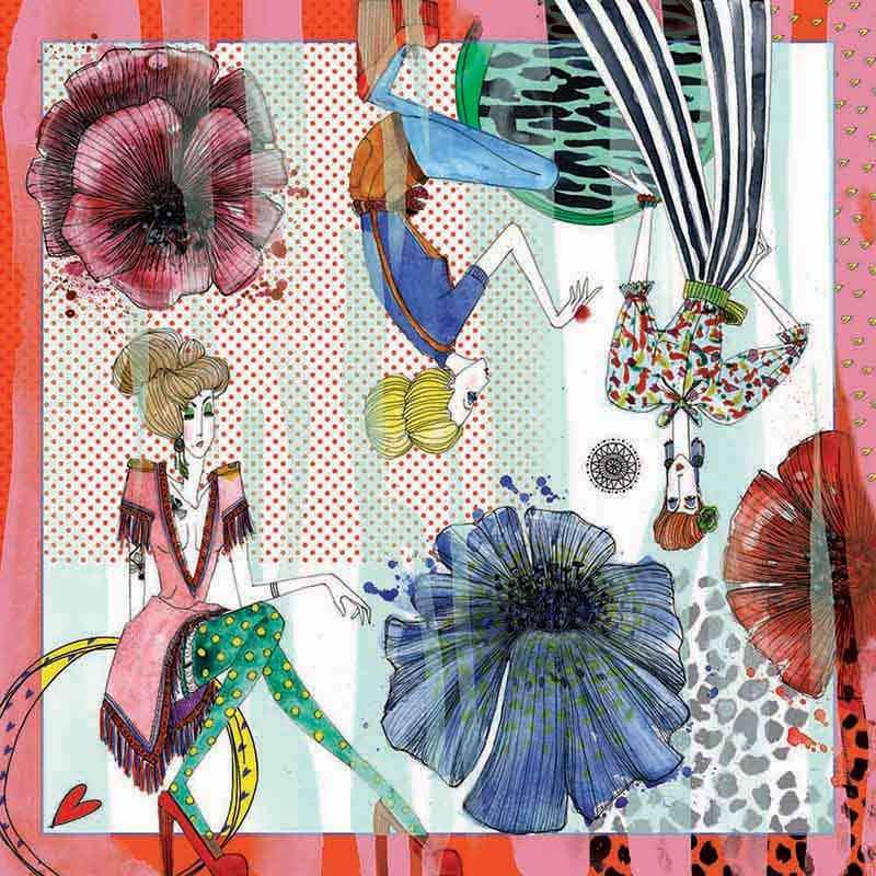 Foulard En Soie · Coquelicot Bohème Trésor Ethnique