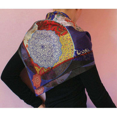 Foulard En Soie · Ornements Dorient (Bleu) Trésor Ethnique