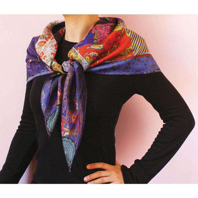 Foulard En Soie · Ornements Dorient (Bleu) Trésor Ethnique