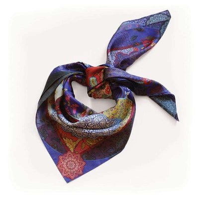 Foulard En Soie · Ornements Dorient (Bleu) Trésor Ethnique