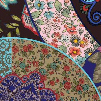 Foulard En Soie · Ornements Dorient (Bleu) Trésor Ethnique