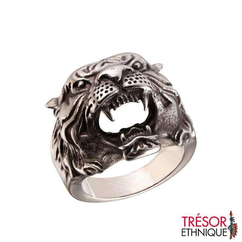 Anneau Tigre Rugisseur Argent / 7 Trésor Ethnique