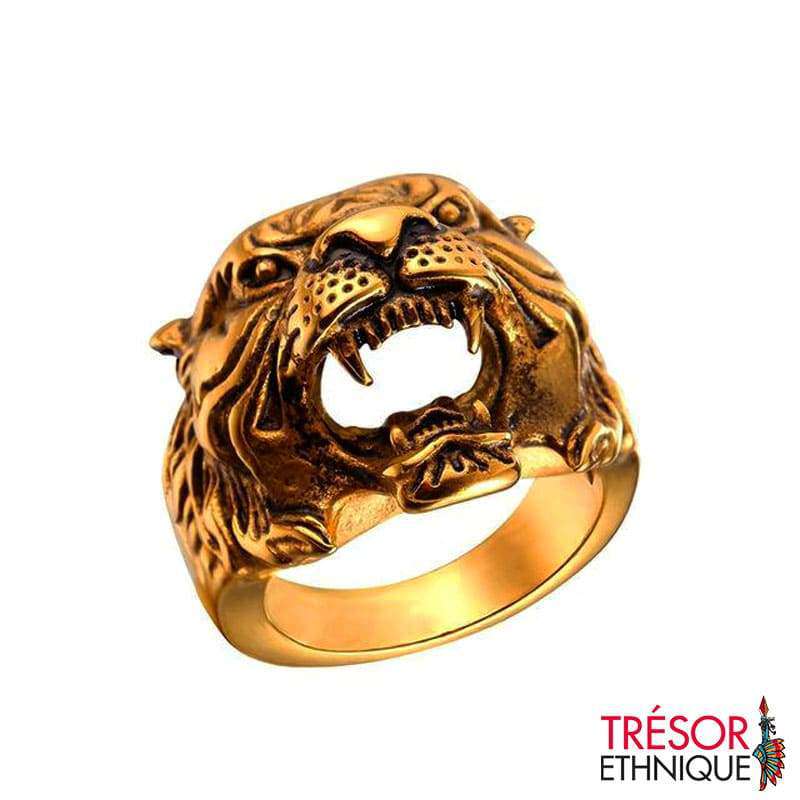 Anneau Tigre Rugisseur Or / 7 Trésor Ethnique