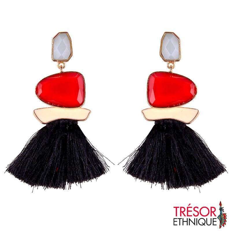 Boucles Doreilles Pierres De Légende Traditionnel Trésor Ethnique