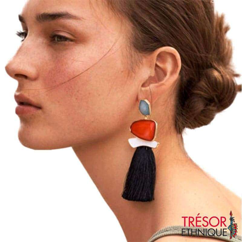 Boucles Doreilles Pierres De Légende Trésor Ethnique