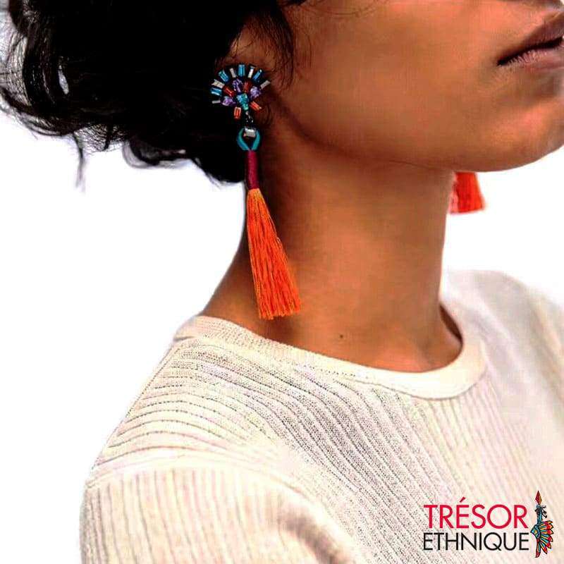 Boucles Doreilles Fleur Étoilée Trésor Ethnique