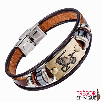 Bracelet Homme avec Fermoir - 12 Signes du Zodiaque