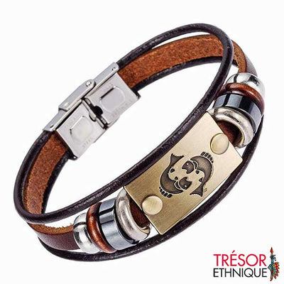 Bracelet Homme avec Fermoir - 12 Signes du Zodiaque