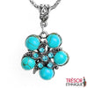 Pendentif Romantique Fleur De Turquoise Fleur Trésor Ethnique