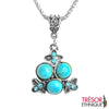 Pendentif Romantique Fleur De Turquoise Triumvirat Trésor Ethnique