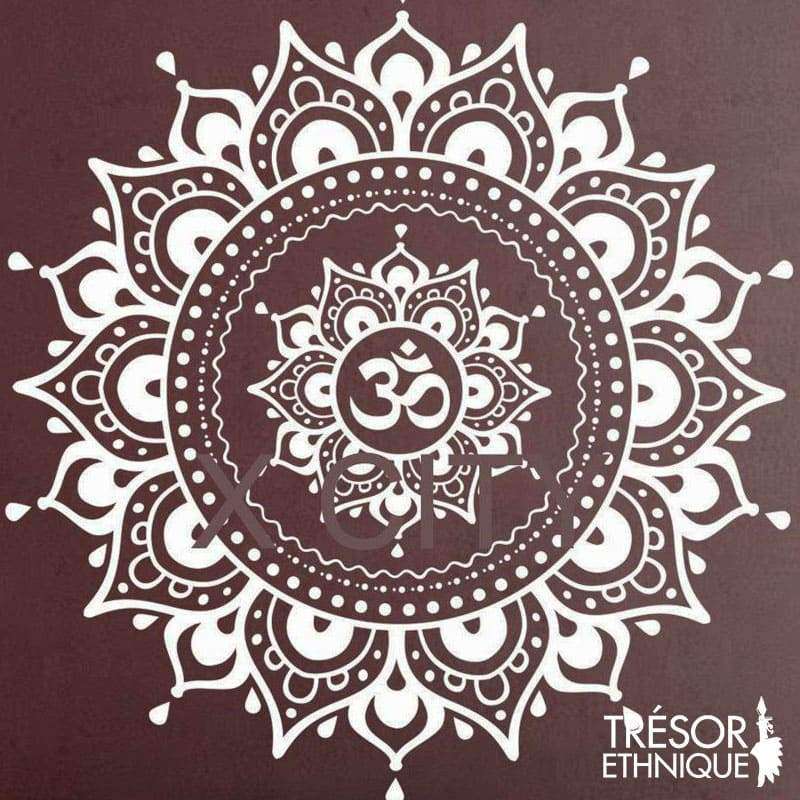 Décoration Murale Mandala Sanskrit Blanc / 58 Cm Trésor Ethnique