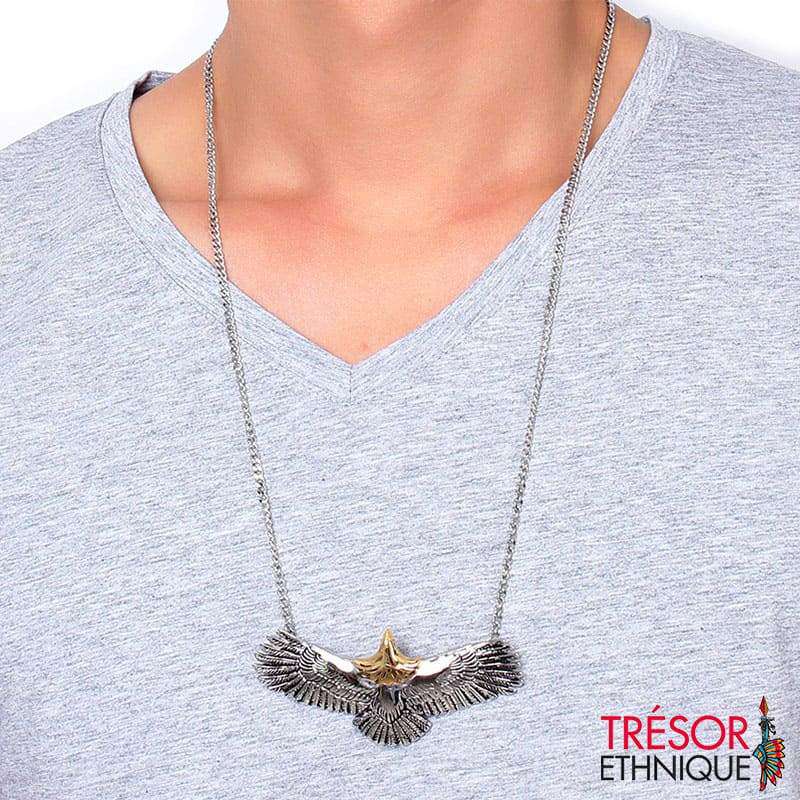 Pendentif Aigle À Tête Dor Trésor Ethnique