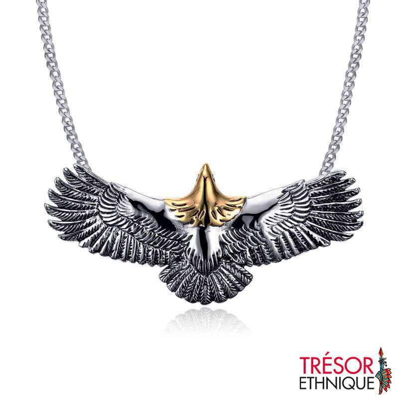 Pendentif Aigle À Tête Dor Trésor Ethnique