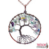 Pendentif Arbre De Vie En Pierres Naturelles Fluorite Trésor Ethnique