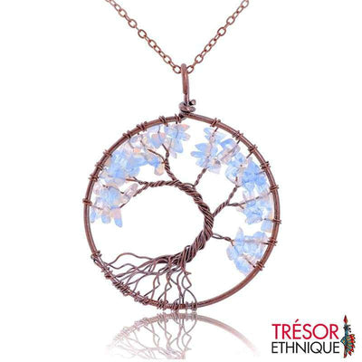 Pendentif Arbre De Vie En Pierres Naturelles Opale Trésor Ethnique