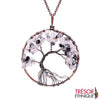 Pendentif Arbre De Vie En Pierres Naturelles Quartz Noir Trésor Ethnique