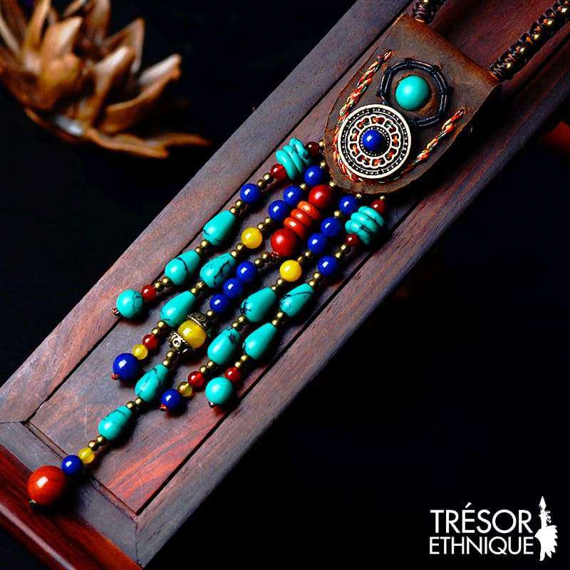 Pendentif Cascade De Perles Naturelles Trésor Ethnique