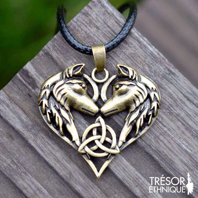 Pendentif Cur De Loup Bronze Trésor Ethnique