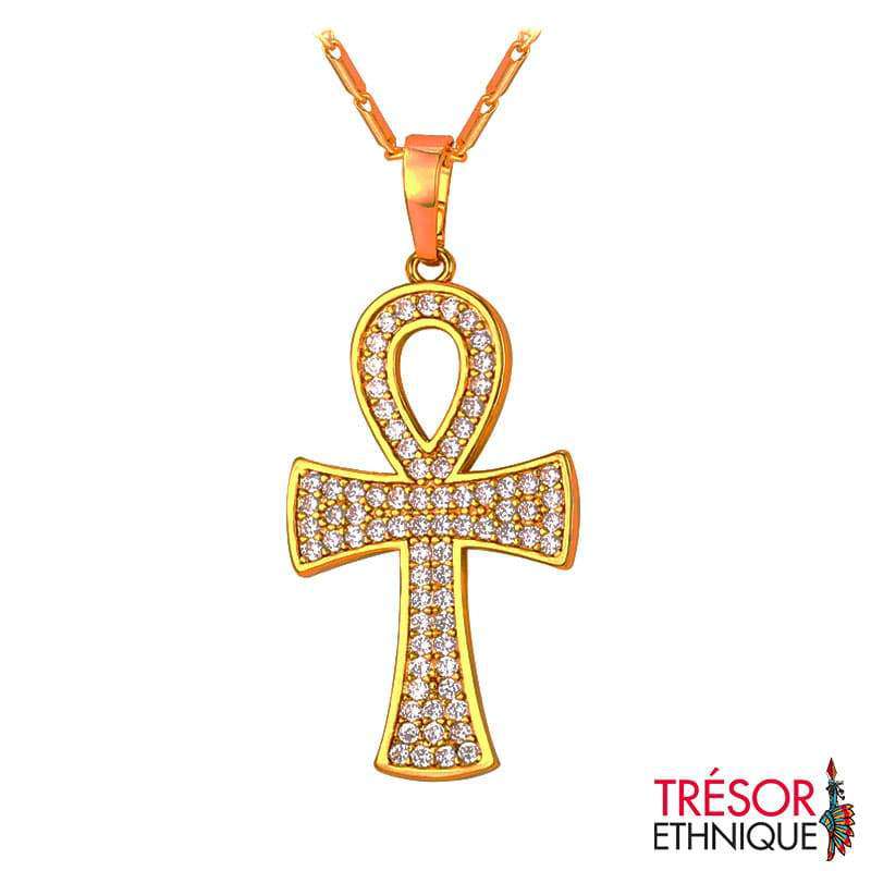 Pendentif Croix Ansée Or Trésor Ethnique