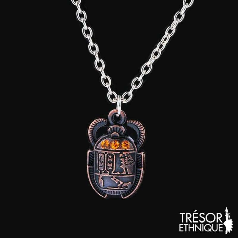 Pendentif Scarabée Égyptien Trésor Ethnique