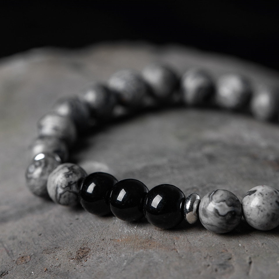 Bracelet Perles d'Hématite Sagesse Éternelle