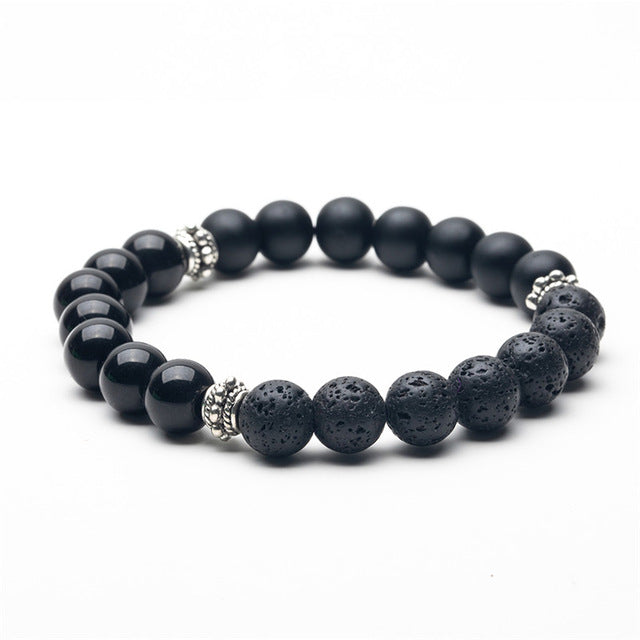 Bracelet Perles d'Hématite Noir Désir