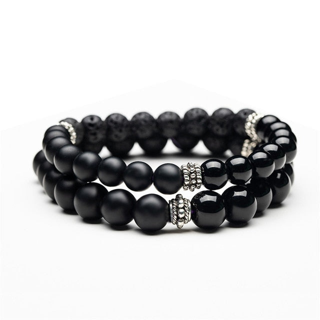 Bracelet Perles d'Hématite Noir Désir