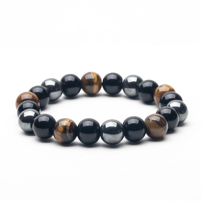 Bracelet d'Obsidienne et Œil de Tigre 8 Modèles