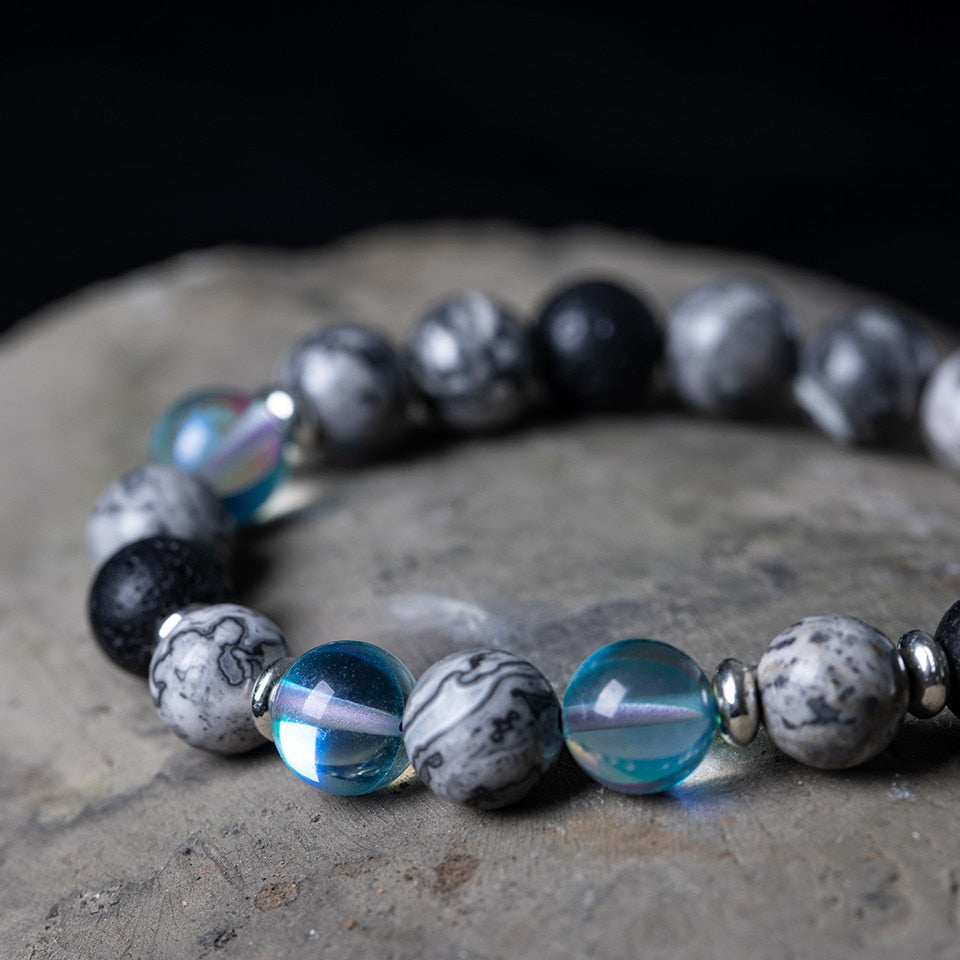 Bracelet Perles d'Hématite Azur Pacifique