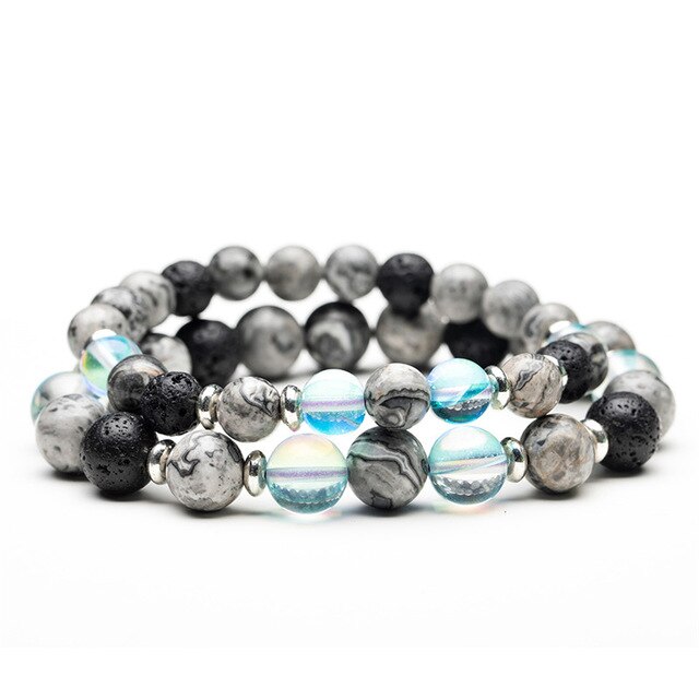 Bracelet Perles d'Hématite Azur Pacifique