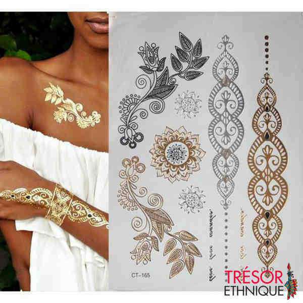 Tatouage Sérénité Florale Éternelle (Corps) Trésor Ethnique